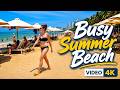 Beach Walk 4K 60FPS | Busy Summer Beach