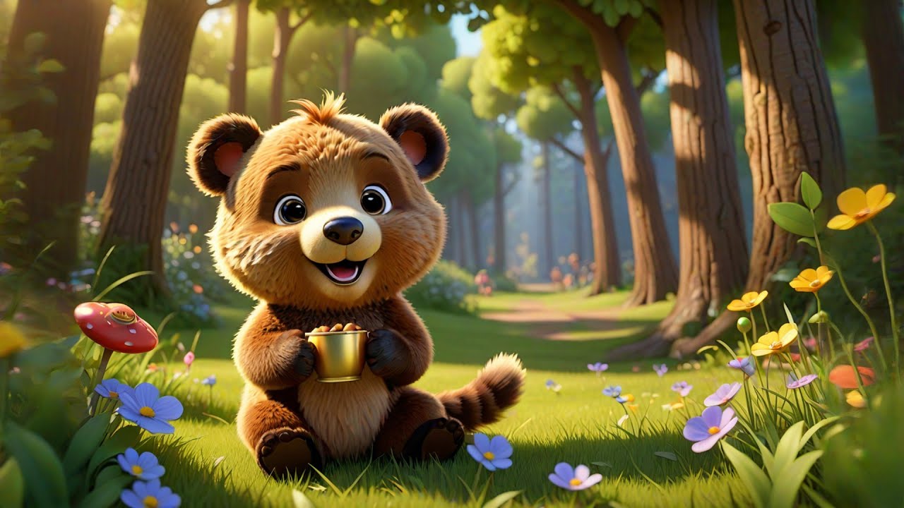 Five Fuzzy Cubs Sip Apple Tea | Cozy Animal Song for Kids | Fun Counting Rhyme