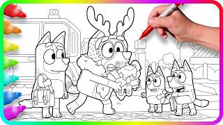Disegni da colorare di BLUEY - GIOCO DIVERTENTE / Ti mostro come colorare Bluey, Bingo, Bandit e ... screenshot 4