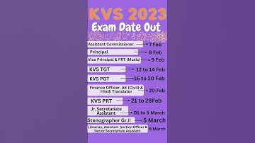 KVS 2023 Exam Date | Countdown Begins🔥  | kvs TGT PGT PRT and Non- Teaching Posts #shortsfeed