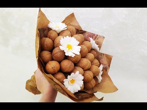 ⚫ПРОСТОЙ БУКЕТ ИЗ ОРЕХОВЫЙ своими руками/подарок за 10 минут/ мужской букет