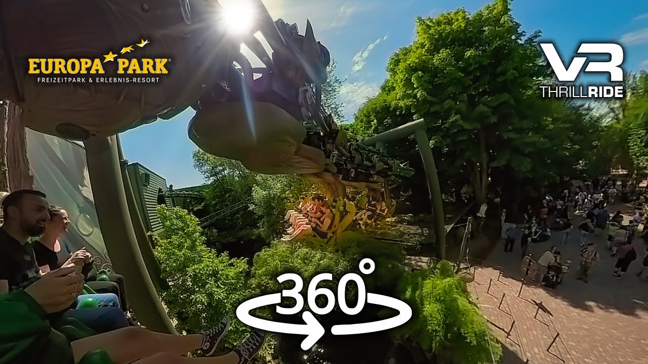 360° ARTHUR Europa Park a breathtaking themed ride VR Roller Coaster onride POV