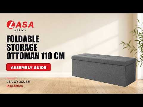 Foldable Storage Ottoman Bench 110cm, Grey – Assembly