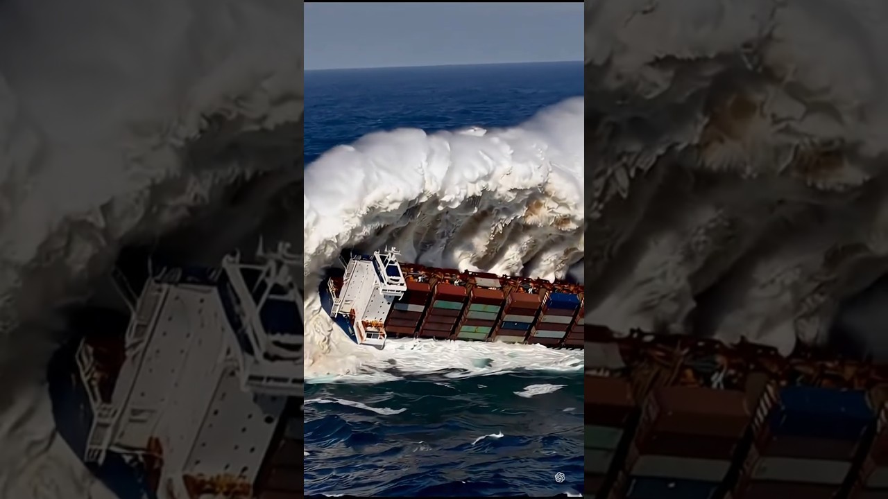 A very dangerous ocean waves 😱.   