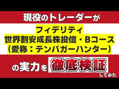 「フィデリティ世界割安成長株投信Bコース（愛称：テンバガーハンター）」の実力を現役のトレーダーが徹底検証してみた