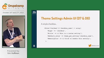 DCATL 2015 - Learn to create advanced theme settings in Drupal - including Drupal 8