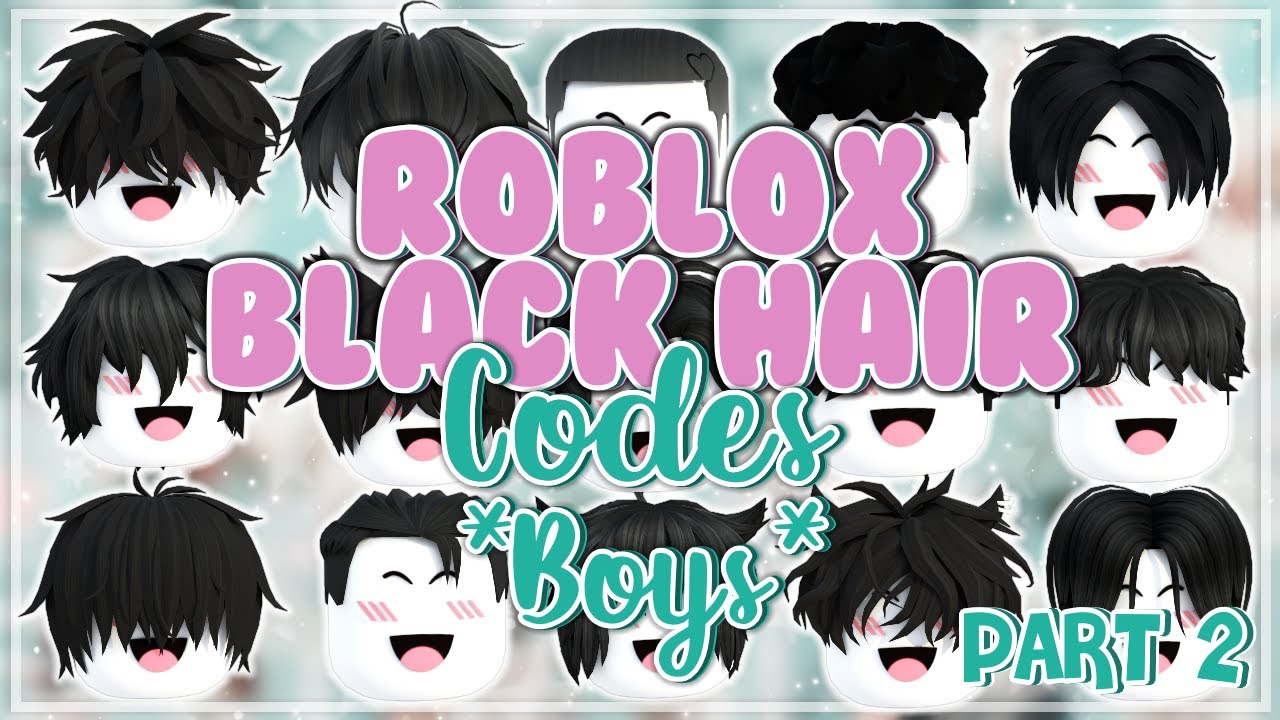 Black Fluffy Messy Boy Hair - Roblox