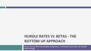 Session 10: Estimating Hurdle Rates - Bottom up Betas