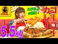 ＜Eng-Sub＞【大食い】えびまよが挑戦！ゴーゴーカレー5.5kgを55分以内に完食せよ！エビフライ、カツなど満載の巨大城を爆食 【大胃王】【MUKBANG】【デカ盛りハンター】【モッパン】