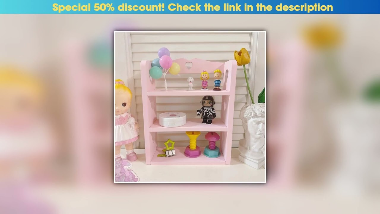 Flash Sale Cute Wood Storage Rack, Pink Desktop, Three-Layer, Cup Holder,Desktop storage rack, New•