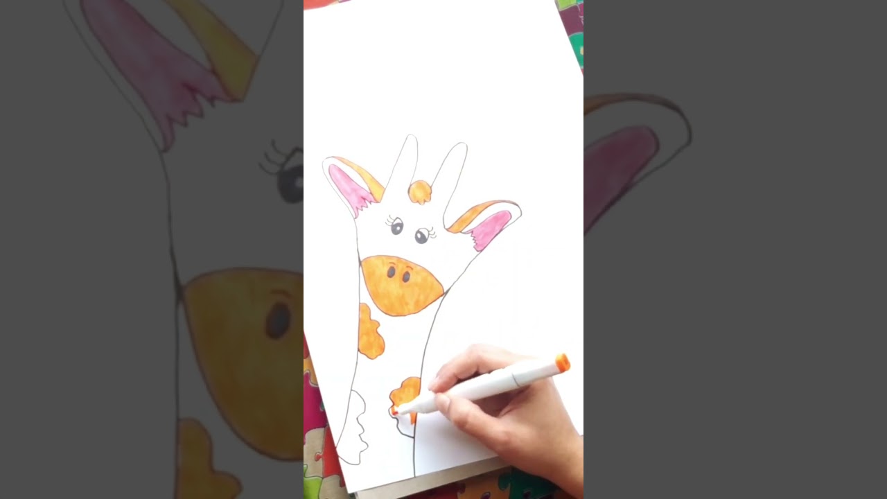 How to make giraffe from handprint | A fun drawing project for children and adults