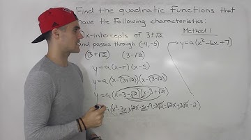 MCR3U - Creating Quadratic Functions given Zeros - Grade 11 Functions