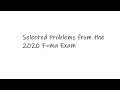 Physics Concepts from 2020 Exam