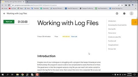 Working with Log Files || #qwiklabs  || #coursera  || #google