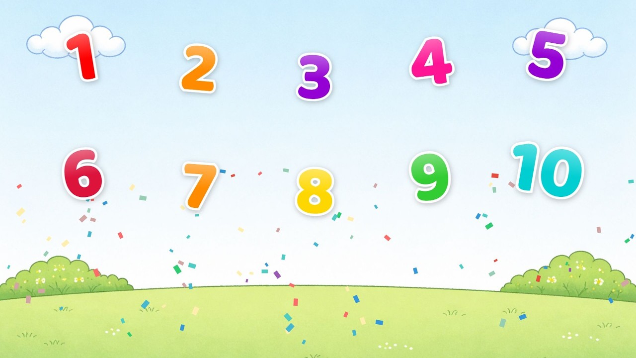 1から10のすうじ　歩く数字アニメーション　赤ちゃん・子ども向け