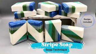 Stripe Embed Cold Process Soap. Recipe included.