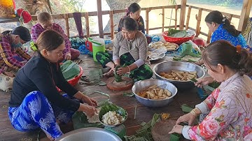 Gói Bánh Tét Ăn Tết Và Buổi Tiệc Tất Niên  Cuối Năm Đầy Ắp Tiếng Cười.Góc Làng Quê #767