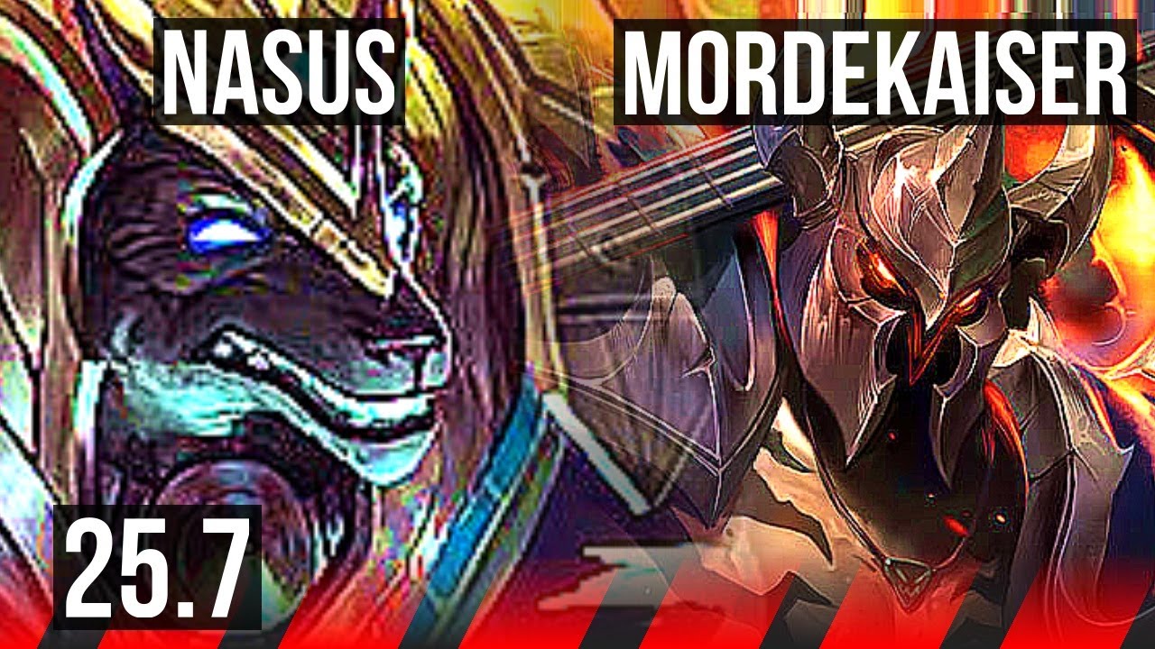 NASUS vs MORDEKAISER (TOP) | 10/3/7, Dominating | KR Master | 25.7