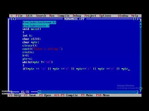 Vowels present in a given string using pointers - Lab Program ,C++, R.A.College for women Tiruvarur