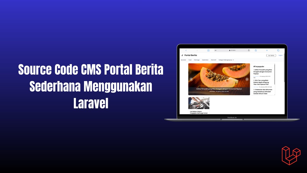 Source Code CMS Portal Berita Sederhana Menggunakan Laravel - YouTube
