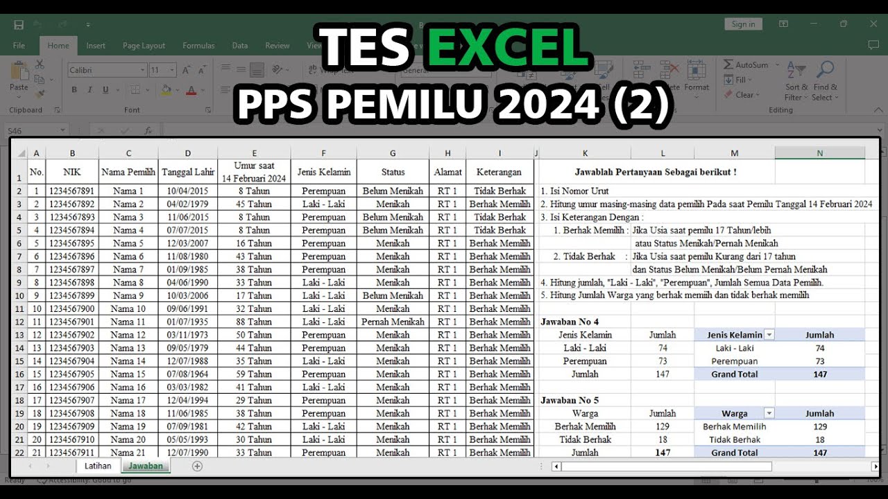 Tes Excel PPS 2 | Latihan Soal Tes Excel untuk Admin Pemerintahan - YouTube