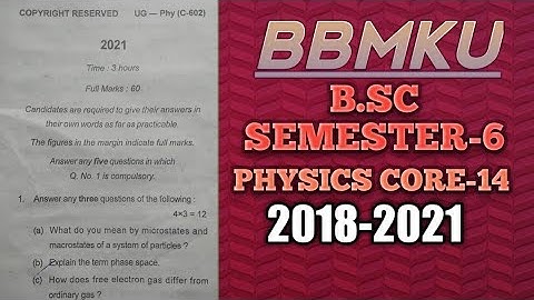 bbmku b.sc physics core 14 sem--6