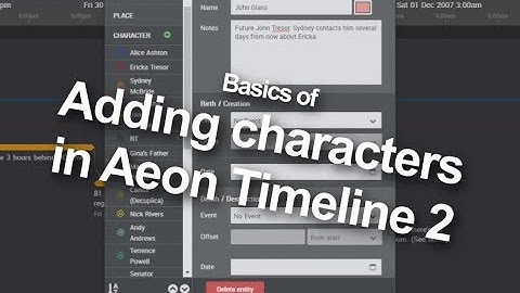 How to add characters in Aeon Timeline 2