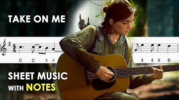 Take On Me | Sheet Music with Notes for Recorder, Flute, Violin Tutorial | The Last of Us Part II