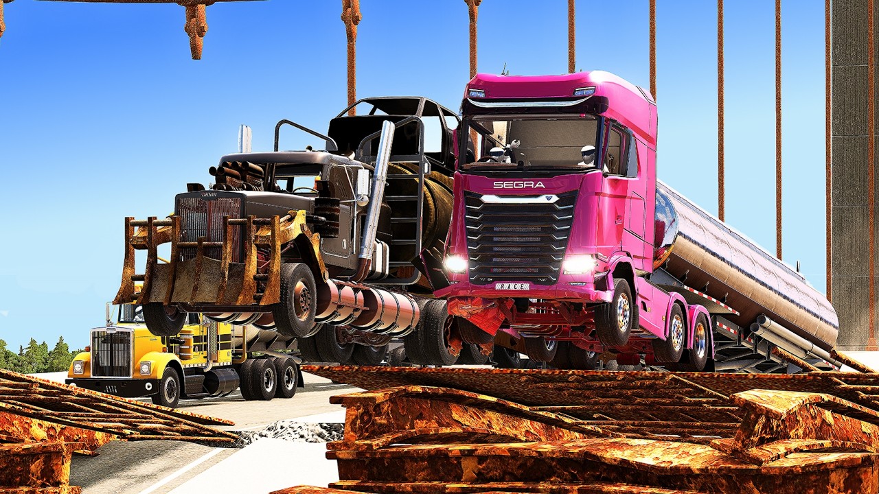 R.a.c.e : American vs. European Trucks: Mad Cars & Epic Crashes ❗ | BeamNG.drive