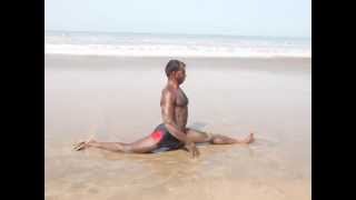 Splits Pose  Hanumanasana  Yoga routine   Goa beaches video