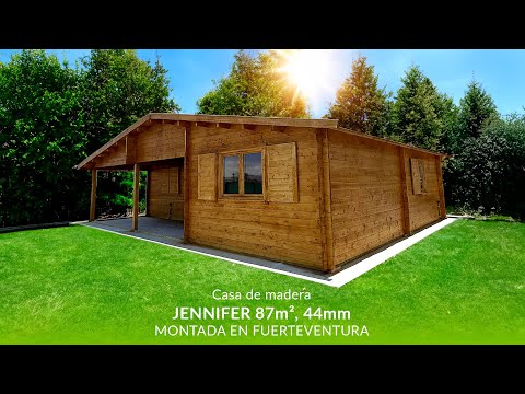 Casa de madera JENNIFER de 87m², 44mm montada en FUERTEVENTURA