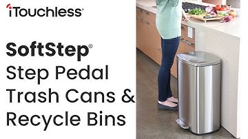 SoftStep Stainless Steel Step Pedal Trash Cans and Recycle Bins from iTouchless