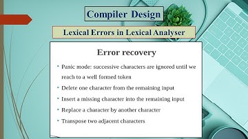 Lexical Errors in Lexical Analyzer | Error Recovery Techniques | Compiler Design