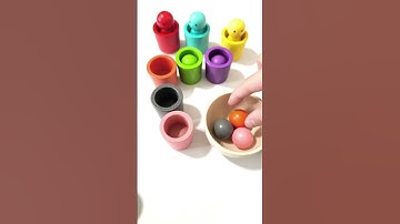 Find the Right color balls ASMR #sorting #woodenballs #woodentoys #colors #sorting  #ytshorts #top