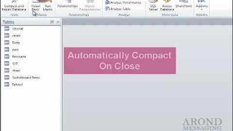 Using Access 2010 - Compact and Repair a Database