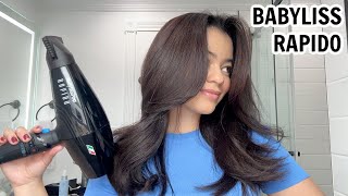 BaBylissPRO Rapido Blow Dryer on Curly Hair - FASTEST BLOWOUT EVER?! 😱