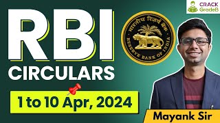 RBI 1st to 10th APRIL Circulars for IBPS PO/ SBI PO/RBI/SEBI/NABARD/IFSCA