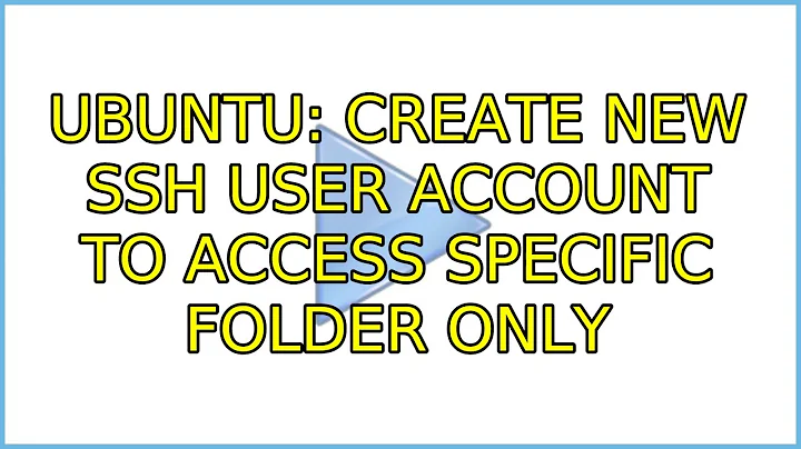 Ubuntu: Create new ssh user account to access specific folder only