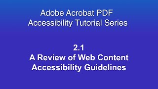 2.1 A Review of Web Content Accessibility Guidelines