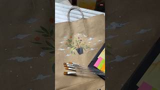 👨🏻‍🎨 Draw art logo on ✍️ shopping bag 🛍️ #shorts