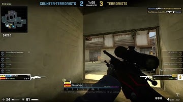 CSGO AWP clutch 4k on Cache/CT