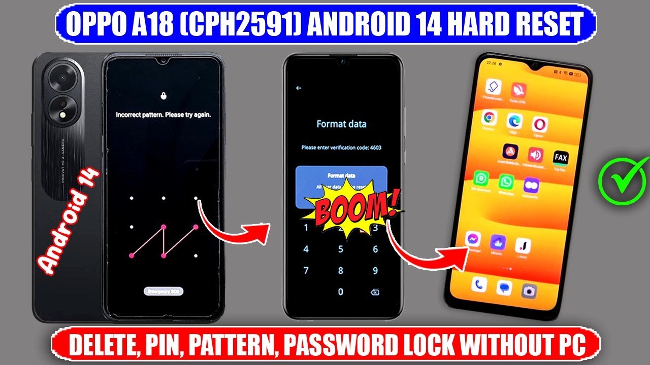 Oppo A18 (CPH2591) Hard Reset Screen Lock Bypass ✓Not
