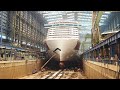 Amazing luxury large ship building process with most skilled technical doing their job perfectly