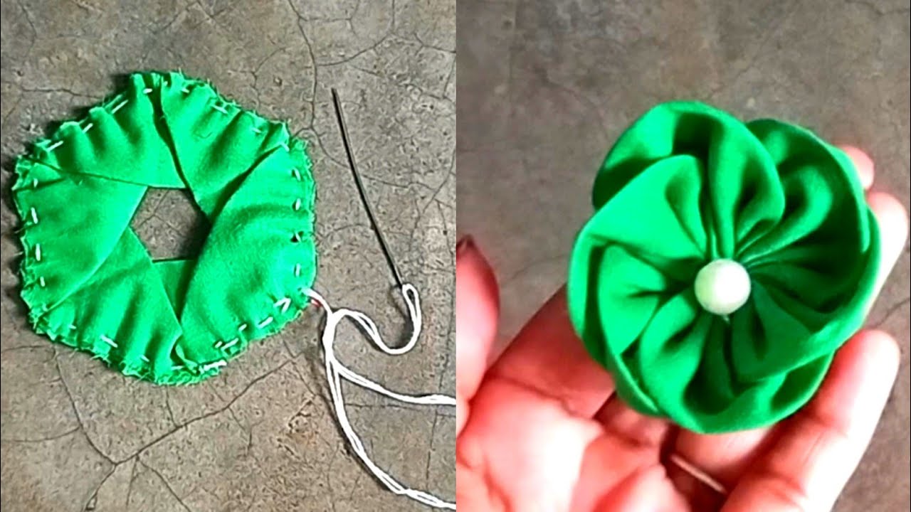 Flower making ideas, How to make fabric flower, Cloth flower