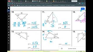 Geom Lsn 28 Prac 1 Special Right Triangles