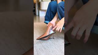 Selene - Scarpin Feminino Salto Geométrico Bico Fino Caramelo