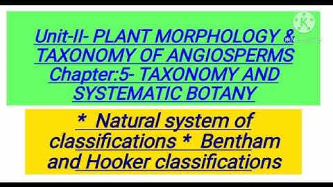 Std :11- Botany - unit -2- chapter :5-Taxonomy and systematic botany