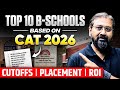 Top 10 B-Schools Based on CAT 2026 🚀 Cutoffs | Placements | ROI Revealed!