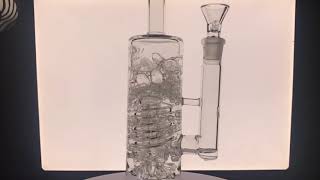 11" Spiral Perc Glass Bong  | Perc Bong Functions Review(Slow-Mo) | Puffing Bird