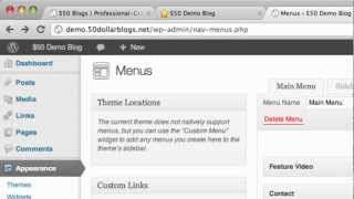 How To Add Support For Menus In Your WordPress Theme - $50 Blogs